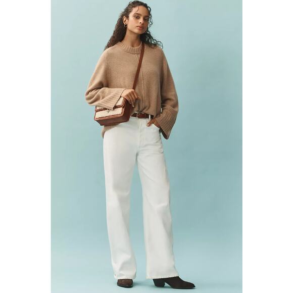 Anthropologie Maeve THE CHANDLER Crew-Neck Relaxed 100% Cashmere Sweater M NWT - Picture 4 of 6